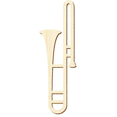 Bütic GmbH Trombón de madera – Cortes decorativos de 5 – 50 cm, tamaño: 15 cm, paquete con:25 unidades Bütic GmbH Trombón de madera – Cortes decorativos de 5 – 50 cm, tamaño: 15 cm, paquete con:25 unidades