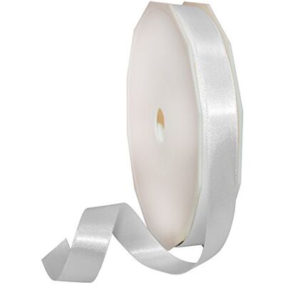 Morex Cinta de doble cara de poliéster satinado, 5/8 pulgadas por 50 yardas, color blanco Morex Cinta de doble cara de poliéster satinado, 5/8 pulgadas por 50 yardas, color blanco