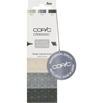 COPIC Classic DESIGNER COLLECTION Set Tonos de gran volumen, set de rotuladores con 3 tonos de arena y gris, rotuladores gemelos con una punta ancha y otra fina COPIC Classic DESIGNER COLLECTION Set Tonos de gran volumen, set de rotuladores con 3 tonos de arena y gris, rotuladores gemelos con una punta ancha y otra fina