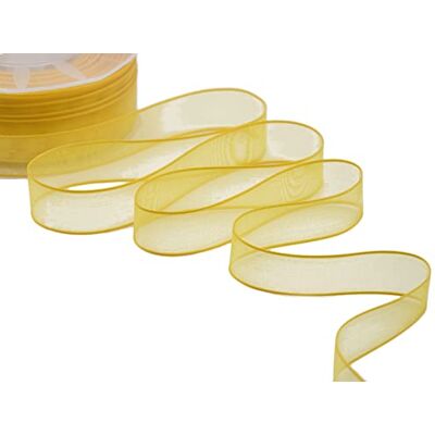 Furlanis Cinta, Organza, Giallo Sole, 25mm x 50m Furlanis Cinta, Organza, Giallo Sole, 25mm x 50m
