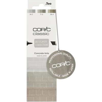 COPIC Classic DESIGNER COLLECTION Set Tintes de hormigón, set de rotuladores con 3 tonos de gris, rotuladores gemelos con una punta ancha y otra fina COPIC Classic DESIGNER COLLECTION Set Tintes de hormigón, set de rotuladores con 3 tonos de gris, rotuladores gemelos con una punta ancha y otra fina