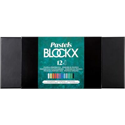 Honsell Blockx Juego de 12 tizas pastel de colores brillantes en caja fina, hechas a mano con pigmentos puros, colores vibrantes con alta opacidad Honsell Blockx Juego de 12 tizas pastel de colores brillantes en caja fina, hechas a mano con pigmentos puros, colores vibrantes con alta opacidad