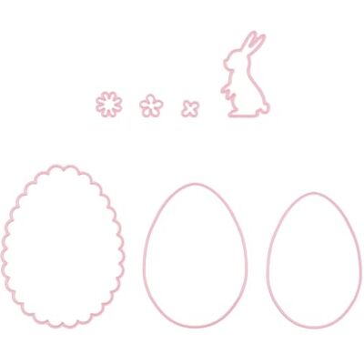 Nellie's Choice Troquel de Forma Conejo de Pascua-7 Piezas-para Hacer Tarjetas, Navidad, Scrapbooking, Manualidades, DIY, Rosa, 9,2 x 12,1 cm Nellie's Choice Troquel de Forma Conejo de Pascua-7 Piezas-para Hacer Tarjetas, Navidad, Scrapbooking, Manualidades, DIY, Rosa, 9,2 x 12,1 cm