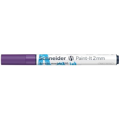 Schneider 120108 Paint-It Rotulador acrílico (con punta redonda de 2 mm, pinturas acrílicas de alta cobertura para madera, lienzo, piedra, etc.), 1 unidad, color morado Schneider 120108 Paint-It Rotulador acrílico (con punta redonda de 2 mm, pinturas acrílicas de alta cobertura para madera, lienzo, piedra, etc.), 1 unidad, color morado