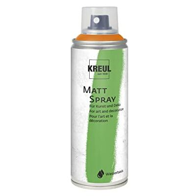 KREUL 76313 Spray de color naranja, 200 ml, pintura clásica mate en spray a base de agua altamente pigmentada e impermeable resistente a la espuma de poliestireno para interiores y exteriores KREUL 76313 Spray de color naranja, 200 ml, pintura clásica mate en spray a base de agua altamente pigmentada e impermeable resistente a la espuma de poliestireno para interiores y exteriores