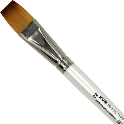 KUM Pincel para acuarela Memory Point plano, tamaño 22 Pinceles para artistas, material artístico para la pintura en acuarela y Watercolor KUM Pincel para acuarela Memory Point plano, tamaño 22 Pinceles para artistas, material artístico para la pintura en acuarela y Watercolor