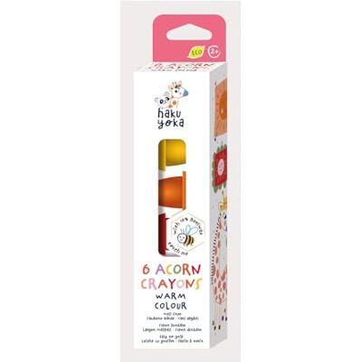 Haku Yoka 6 crayones de cubo – tema cálido, súper duraderos y fáciles de agarrar, sin desorden para mayores de 2 años, cera de abeja natural y mineral orgánico, ceras seguras certificadas Haku Yoka 6 crayones de cubo – tema cálido, súper duraderos y fáciles de agarrar, sin desorden para mayores de 2 años, cera de abeja natural y mineral orgánico, ceras seguras certificadas