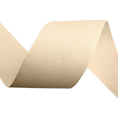 cyclingcolors cinta de sarga de algodón en espiga ancho 50mm x longitud 50m, beige claro cyclingcolors cinta de sarga de algodón en espiga ancho 50mm x longitud 50m, beige claro
