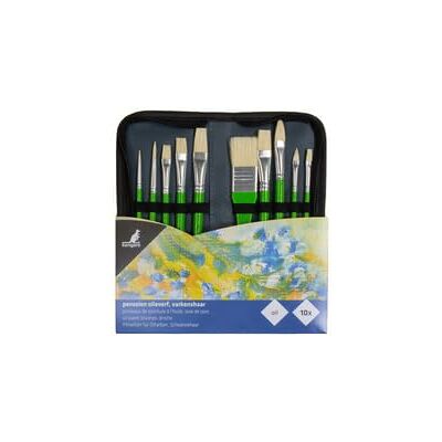 Kangaro Juego de 10 Pinceles para Artistas, Pintura al óleo, Diferentes tamaños para Artistas, Adultos y niños, en Estuche con Cierre de Cremallera. Kangaro Juego de 10 Pinceles para Artistas, Pintura al óleo, Diferentes tamaños para Artistas, Adultos y niños, en Estuche con Cierre de Cremallera.