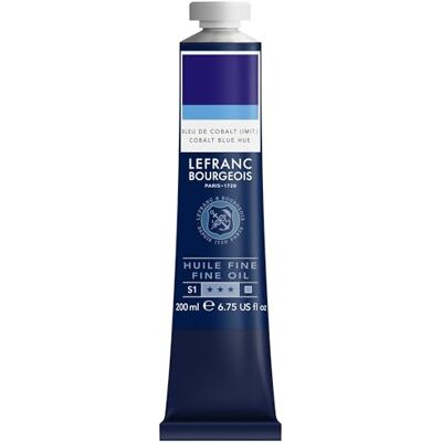 Lefranc Bourgeois Pintura al óleo fina de calidad, resistente a la luz y de consistencia uniforme, tubo de 200 ml, ideal para lienzos y tableros de pintura, Tono De Azul Cobalto Lefranc Bourgeois Pintura al óleo fina de calidad, resistente a la luz y de consistencia uniforme, tubo de 200 ml, ideal para lienzos y tableros de pintura, Tono De Azul Cobalto