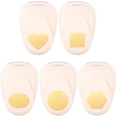 Creative Juego de 5 troqueles con forma cuadrada, elipse, corazón y hexágono, 2,5 cm, hasta 250 g/m², para manualidades, papel y scrapbooking Creative Juego de 5 troqueles con forma cuadrada, elipse, corazón y hexágono, 2,5 cm, hasta 250 g/m², para manualidades, papel y scrapbooking