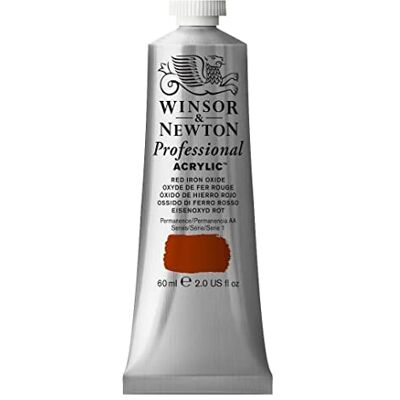 Winsor & Newton Professional Acrylic Pintura Acrílica en Tubo, Rojo (Red Iron Oxide), 60 ml Winsor & Newton Professional Acrylic Pintura Acrílica en Tubo, Rojo (Red Iron Oxide), 60 ml