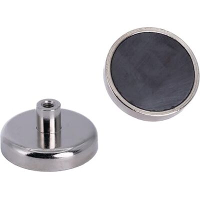 first4magnets Ferrite Pot Magnet Con Hilo Interno M4 Para Artes, Manualidades, Fabricación de Modelos, Bricolaje Y Pasatiempos 32mm de Diámetro x 7mm de Espesor 4.1kg Paquete de 4 first4magnets Ferrite Pot Magnet Con Hilo Interno M4 Para Artes, Manualidades, Fabricación de Modelos, Bricolaje Y Pasatiempos 32mm de Diámetro x 7mm de Espesor 4.1kg Paquete de 4