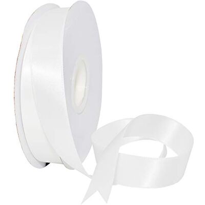 Morex Cinta de satén de doble cara, 7/8" x 50 yardas, color blanco Morex Cinta de satén de doble cara, 7/8" x 50 yardas, color blanco