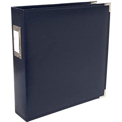 We R Memory Keepers – Álbum de Fotos, 30,4 x 30,4 cm We R Piel sintética, 3 Anillas, Color Azul Marino We R Memory Keepers – Álbum de Fotos, 30,4 x 30,4 cm We R Piel sintética, 3 Anillas, Color Azul Marino