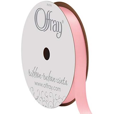 Berwick Cinta de satén de una sola cara de 3/8 pulgadas de ancho, rosa claro, 6 yardas Berwick Cinta de satén de una sola cara de 3/8 pulgadas de ancho, rosa claro, 6 yardas