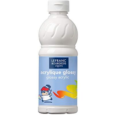 Lefranc Bourgeois Educación, Pintura acrílica Glossy, 500 ml, Blanco Lefranc Bourgeois Educación, Pintura acrílica Glossy, 500 ml, Blanco