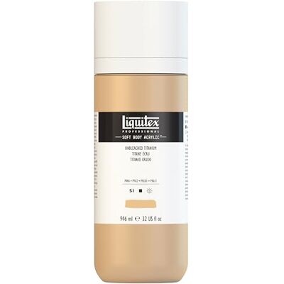 Liquitex Soft Body Pintura acrílica (946 ml), color titanio sin blanquear Liquitex Soft Body Pintura acrílica (946 ml), color titanio sin blanquear