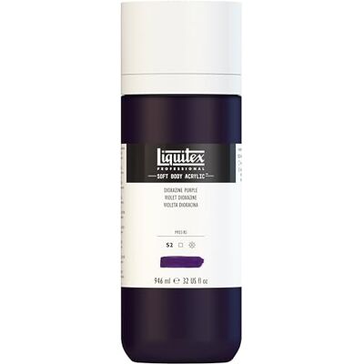 Liquitex Soft Body Pintura acrílica (bote dosificador, 946 ml), color morado Liquitex Soft Body Pintura acrílica (bote dosificador, 946 ml), color morado