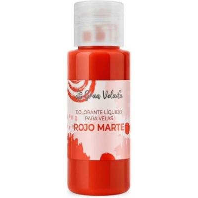 GRAN VELADA Colorante Líquido para Velas Rojo Marte 250 ml Listo para Usar Fácil de Usar Ideal para Velas Artesanales GRAN VELADA Colorante Líquido para Velas Rojo Marte 250 ml Listo para Usar Fácil de Usar Ideal para Velas Artesanales