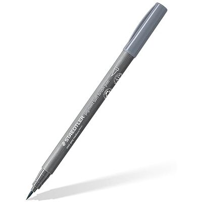 STAEDTLER Soft Brush Pen Pigment Arts, color gris medio frío, punta de pincel suave para ancho de línea variable, resistente al agua, secado rápido, 10 rotuladores en estuche de cartón, 372-87 STAEDTLER Soft Brush Pen Pigment Arts, color gris medio frío, punta de pincel suave para ancho de línea variable, resistente al agua, secado rápido, 10 rotuladores en estuche de cartón, 372-87
