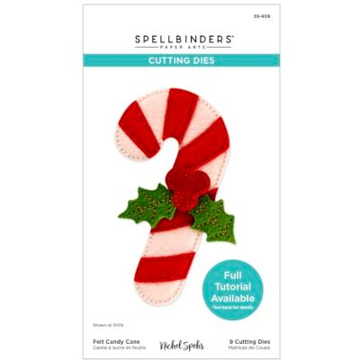Spellbinders Troqueles grabados con bastón de caramelo de The Felt Stitch & Create Collection de Nicole Spohr, Metal, One Spellbinders Troqueles grabados con bastón de caramelo de The Felt Stitch & Create Collection de Nicole Spohr, Metal, One