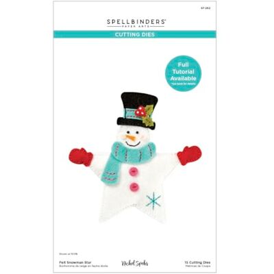 Spellbinders Troqueles grabados con estrella de muñeco de nieve de The Felt Stitch & Create Collection de Nicole Spohr, metal, uno Spellbinders Troqueles grabados con estrella de muñeco de nieve de The Felt Stitch & Create Collection de Nicole Spohr, metal, uno