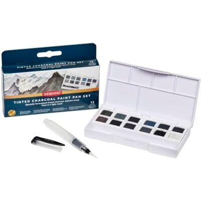 Derwent Set de Moldes de Carboncillo Tintado , 12 Unidades, Tamaño Medio Molde, Soluble en Agua, Para Pintar Paisajes, Calidad Profesional, Tamaño de Viaje Derwent Set de Moldes de Carboncillo Tintado , 12 Unidades, Tamaño Medio Molde, Soluble en Agua, Para Pintar Paisajes, Calidad Profesional, Tamaño de Viaje