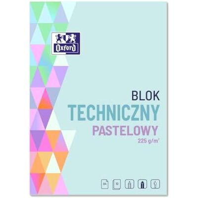 Oxford Bloque técnico A4 10 hojas de colores pastel 1 pieza 225 g/m2 Oxford Bloque técnico A4 10 hojas de colores pastel 1 pieza 225 g/m2