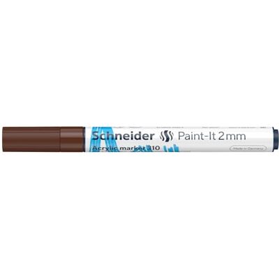 Schneider 120107 Paint-It Lápiz acrílico (con punta redonda de 2 mm, pinturas acrílicas de alta cobertura para madera, lienzo, piedra, etc.), 1 unidad, color marrón Schneider 120107 Paint-It Lápiz acrílico (con punta redonda de 2 mm, pinturas acrílicas de alta cobertura para madera, lienzo, piedra, etc.), 1 unidad, color marrón