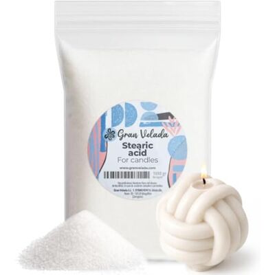 GRAN VELADA Ácido Esteárico Vegetal para Velas 5 kg Aditivo Endurecedor para Velas Naturales y Veganas Stearic Acid o Estearina Vegetal Combustión Uniforme y Fácil Desmoldado GRAN VELADA Ácido Esteárico Vegetal para Velas 5 kg Aditivo Endurecedor para Velas Naturales y Veganas Stearic Acid o Estearina Vegetal Combustión Uniforme y Fácil Desmoldado
