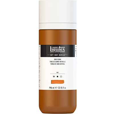 Liquitex Soft Body Pintura acrílica, color siena natural, bote dosificador de 946 ml Liquitex Soft Body Pintura acrílica, color siena natural, bote dosificador de 946 ml