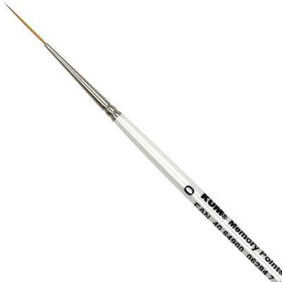 KUM Pincel para Acuarela Memory Point Liner, tamaño 0 Pinceles para artistas, material artístico para la pintura en acuarela y Watercolor KUM Pincel para Acuarela Memory Point Liner, tamaño 0 Pinceles para artistas, material artístico para la pintura en acuarela y Watercolor