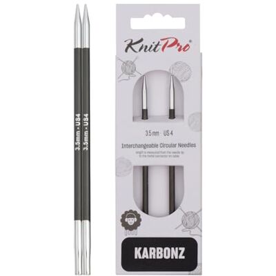 KnitPro Karbonz (3.50mm) Puntas de Aguja Intercambiables Circulares Especiales 1 Unidad KnitPro Karbonz (3.50mm) Puntas de Aguja Intercambiables Circulares Especiales 1 Unidad