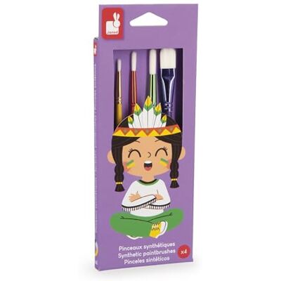 Janod Set de 4 Pinceles 4 tamaños Diferentes Pinceles para niños Pelo sintético Suave Fáciles de Lavar Pintura, Manualidades y Actividades Creativas A Partir de 4 años Janod Set de 4 Pinceles 4 tamaños Diferentes Pinceles para niños Pelo sintético Suave Fáciles de Lavar Pintura, Manualidades y Actividades Creativas A Partir de 4 años