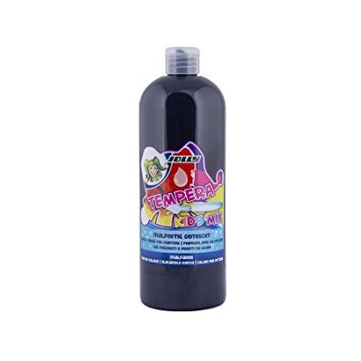 JOLLY Tempera Kids Mezcla de pinturas, pintura líquida, frasco de 1 litro negro, colores vivos y opacos, se puede utilizar sin diluir o con agua, sobre todos los materiales JOLLY Tempera Kids Mezcla de pinturas, pintura líquida, frasco de 1 litro negro, colores vivos y opacos, se puede utilizar sin diluir o con agua, sobre todos los materiales