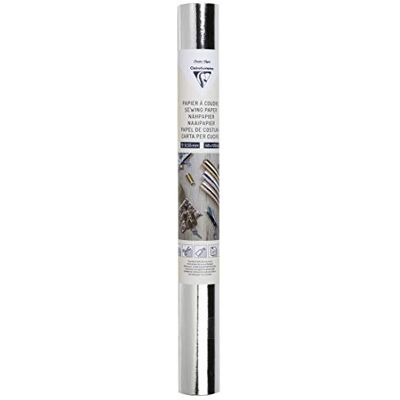 Clairefontaine Rollo de papel de coser 48 x 100 cm, color plateado Clairefontaine Rollo de papel de coser 48 x 100 cm, color plateado