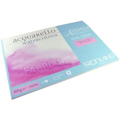 Honsell Fabriano Artistico Acquarello Watercolour, color blanco natural, satinado, prensado en caliente, 35,5 x 51 cm, 15 hojas de 300 g/m², cartulina de acuarela de alta calidad, bloc de 4 caras encolado, Honsell Fabriano Artistico Acquarello Watercolour, color blanco natural, satinado, prensado en caliente, 35,5 x 51 cm, 15 hojas de 300 g/m², cartulina de acuarela de alta calidad, bloc de 4 caras encolado,