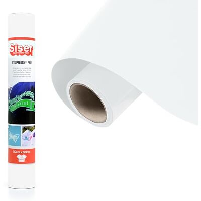 SISER ® Stripflock Pro White Vinilo termotransferible termoadhesivo flocado para la personalización de tejidos, ropa y accesorios, manualidades creativas, fácil de cortar SISER ® Stripflock Pro White Vinilo termotransferible termoadhesivo flocado para la personalización de tejidos, ropa y accesorios, manualidades creativas, fácil de cortar