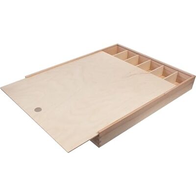 LYRA Caja de madera (vacía) con espacio para 12 x 12 bolígrafos, pinceles, lápices, etc. Caja de almacenamiento para pinceles LYRA Caja de madera (vacía) con espacio para 12 x 12 bolígrafos, pinceles, lápices, etc. Caja de almacenamiento para pinceles