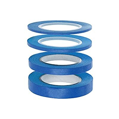 Modelcraft Cinta adhesiva flexible, paquete de cuatro unidades, azul, 1, 2, 3 y 6 mm Modelcraft Cinta adhesiva flexible, paquete de cuatro unidades, azul, 1, 2, 3 y 6 mm