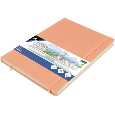 Kangaro Art Cuaderno de bocetos (A4, tapa dura, poliuretano, 80 hojas, 140 g, papel de color crema), color rosa Kangaro Art Cuaderno de bocetos (A4, tapa dura, poliuretano, 80 hojas, 140 g, papel de color crema), color rosa