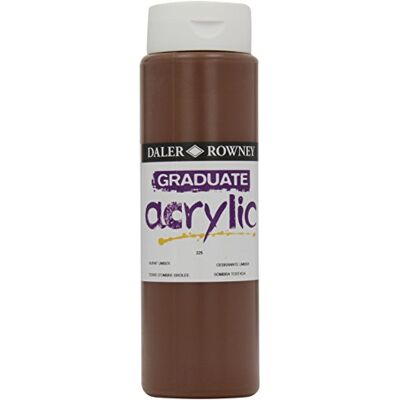 Daler Rowney Graduate Pintura acrílica (bote de 500 ml), color sombra tostada Daler Rowney Graduate Pintura acrílica (bote de 500 ml), color sombra tostada