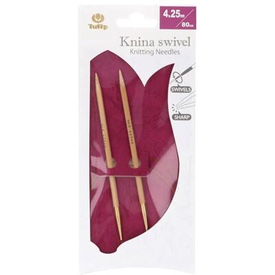 Tulip Agujas circulares Knina Swivel 80 cm 4.25 mm 1 pieza Tulip Agujas circulares Knina Swivel 80 cm 4.25 mm 1 pieza