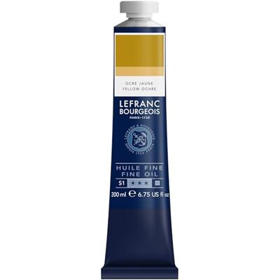 Lefranc Bourgeois Pintura al óleo fina de calidad, resistente a la luz y de consistencia uniforme, tubo de 200 ml, ideal para lienzos y tableros de pintura, Ocre Amarillo Lefranc Bourgeois Pintura al óleo fina de calidad, resistente a la luz y de consistencia uniforme, tubo de 200 ml, ideal para lienzos y tableros de pintura, Ocre Amarillo