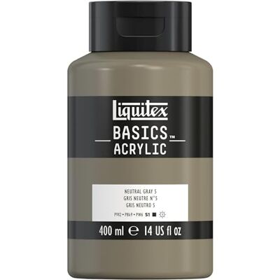 Liquitex Basic Acrylic Tubo de Pintura Acrílica, 400 ML, Gris (Gris Neutro Nuevo) Liquitex Basic Acrylic Tubo de Pintura Acrílica, 400 ML, Gris (Gris Neutro Nuevo)