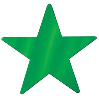 Beistle Foil Star Cutouts, 24 Pieces, 12", Green Beistle Foil Star Cutouts, 24 Pieces, 12", Green