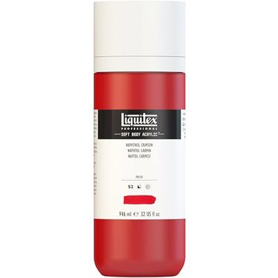 Liquitex Soft Body Pintura acrílica, color rojo nacarmín (946 ml) Liquitex Soft Body Pintura acrílica, color rojo nacarmín (946 ml)
