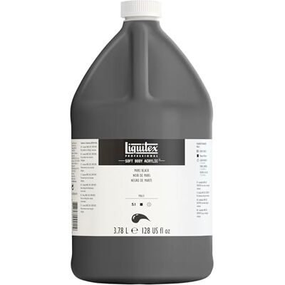 Liquitex Soft Body Pintura acrílica (3,78 L), color negro Liquitex Soft Body Pintura acrílica (3,78 L), color negro
