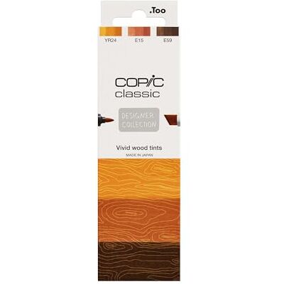 COPIC Classic DESIGNER COLLECTION Set Tonos de madera vivos, set de rotuladores con 3 colores marrones fríos, rotuladores gemelos con una punta ancha y otra fina COPIC Classic DESIGNER COLLECTION Set Tonos de madera vivos, set de rotuladores con 3 colores marrones fríos, rotuladores gemelos con una punta ancha y otra fina